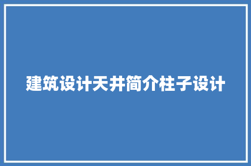 建筑设计天井简介柱子设计 施工技术