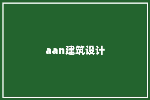 aan建筑设计 工艺流程