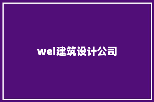 wei建筑设计公司 施工工艺