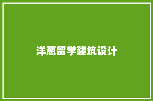 洋葱留学建筑设计 施工管理