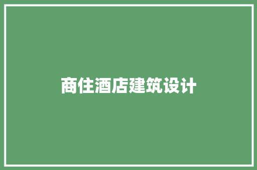 商住酒店建筑设计 材料设备