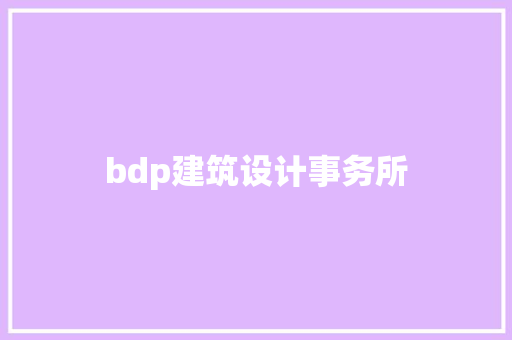 bdp建筑设计事务所 施工技术