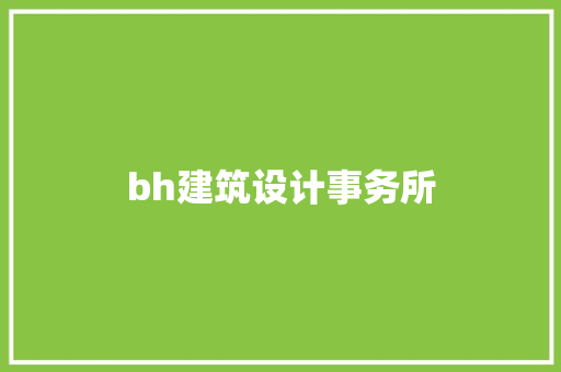 bh建筑设计事务所 工艺流程