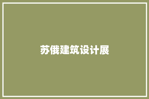 苏俄建筑设计展 施工管理