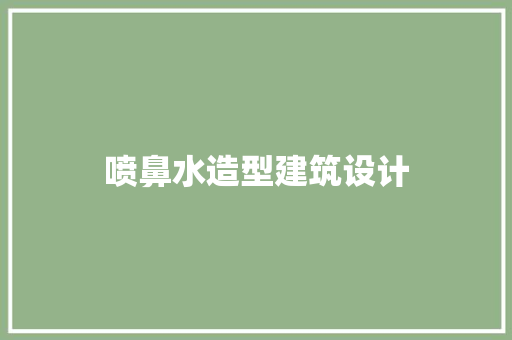 喷鼻水造型建筑设计 施工技术