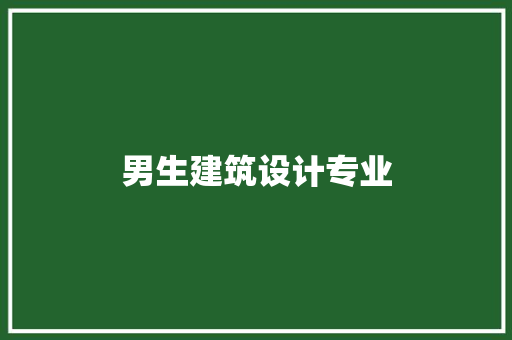 男生建筑设计专业 施工管理