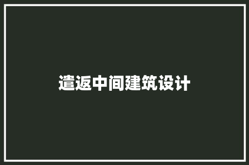 遣返中间建筑设计