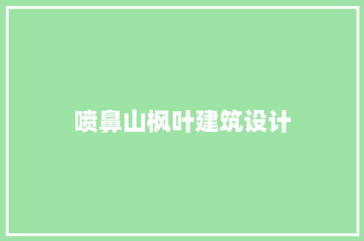 喷鼻山枫叶建筑设计 常用设备