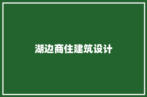 湖边商住建筑设计 新型材料