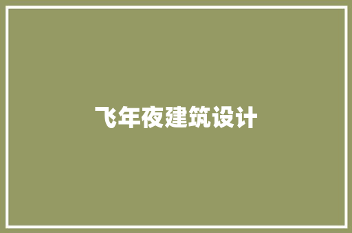 飞年夜建筑设计 施工工艺