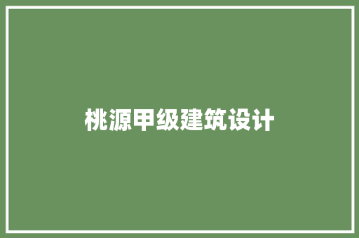 桃源甲级建筑设计 材料设备