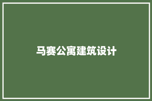 马赛公寓建筑设计