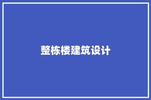 整栋楼建筑设计 施工管理
