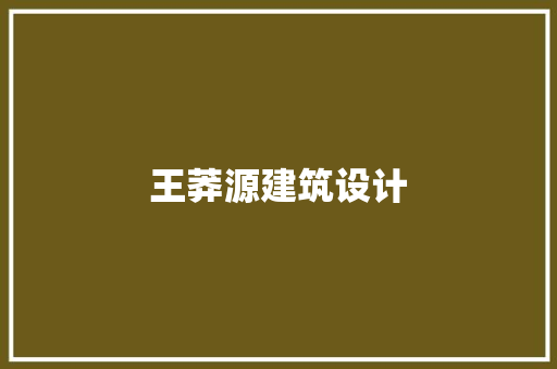 王莽源建筑设计 施工技术