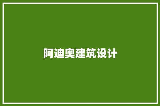 阿迪奥建筑设计 设计原则