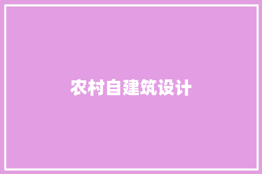 农村自建筑设计 住宅建筑设计