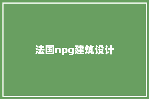 法国npg建筑设计 施工管理