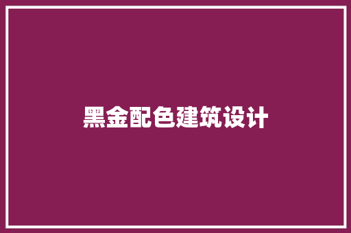 黑金配色建筑设计 新型材料