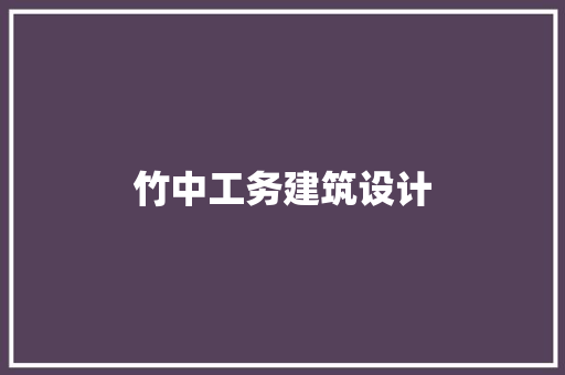 竹中工务建筑设计 施工工艺
