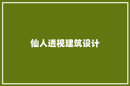 仙人透视建筑设计 施工管理