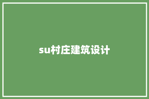 su村庄建筑设计