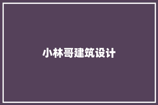 小林哥建筑设计