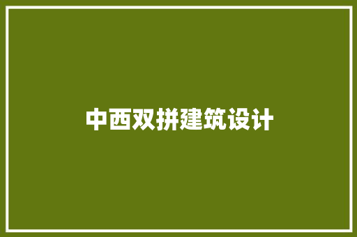 中西双拼建筑设计 施工管理