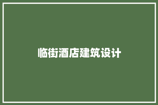 临街酒店建筑设计 常用设备