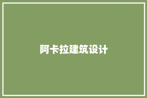 阿卡拉建筑设计 工艺流程
