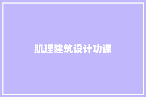 肌理建筑设计功课