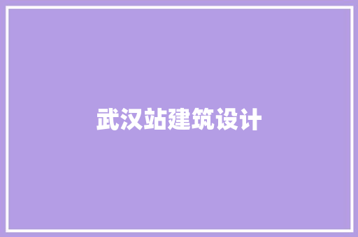 武汉站建筑设计 材料设备