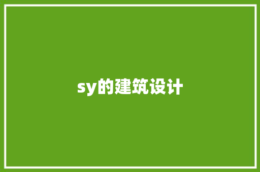 sy的建筑设计