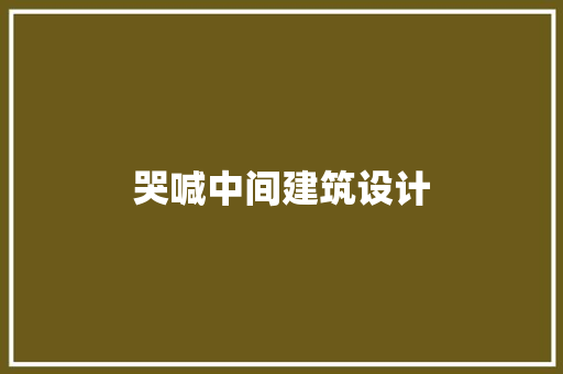 哭喊中间建筑设计 常用设备