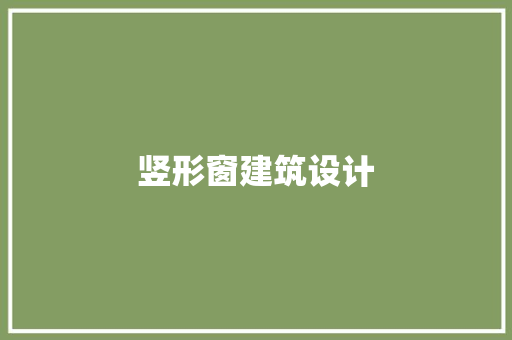 竖形窗建筑设计 公共建筑设计