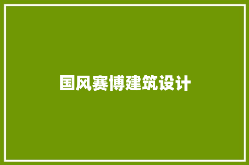 国风赛博建筑设计