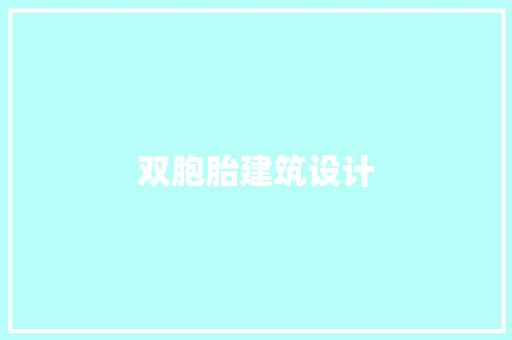 双胞胎建筑设计 工艺流程