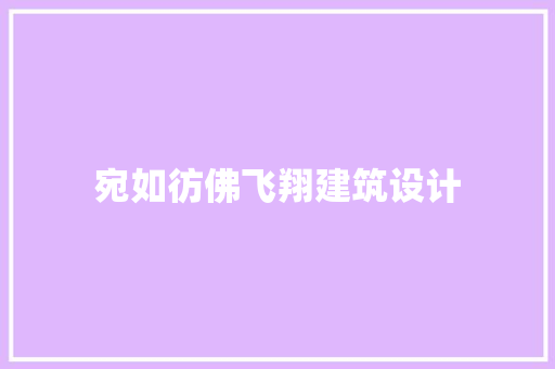 宛如彷佛飞翔建筑设计 建筑设计