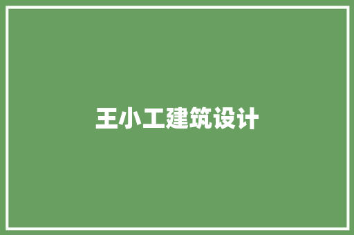 王小工建筑设计 建筑设计