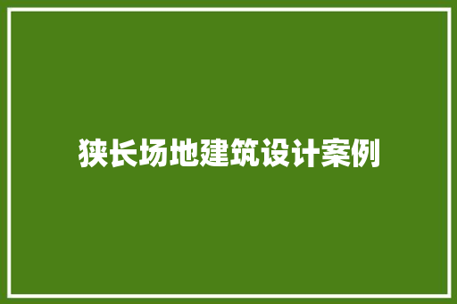 狭长场地建筑设计案例 施工管理