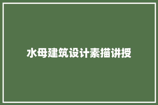 水母建筑设计素描讲授 工艺流程