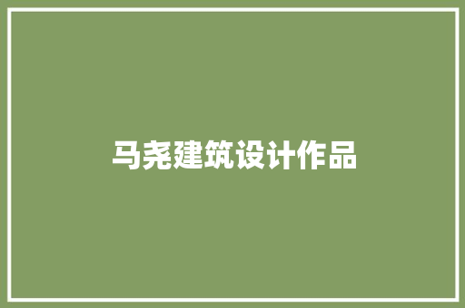 马尧建筑设计作品 工艺流程