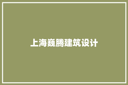 上海巍腾建筑设计 施工工艺