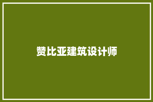 赞比亚建筑设计师 施工技术