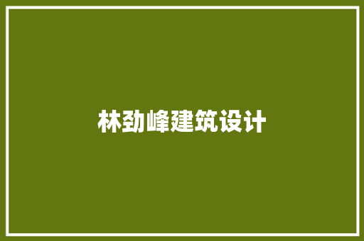林劲峰建筑设计 设计原则