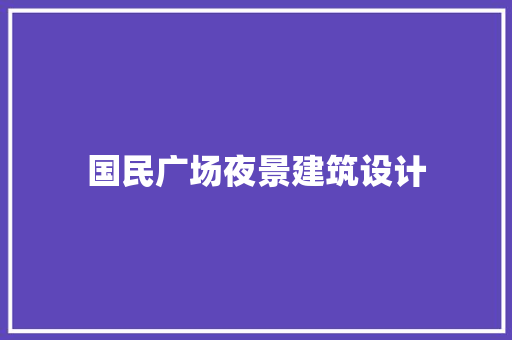 国民广场夜景建筑设计 材料设备