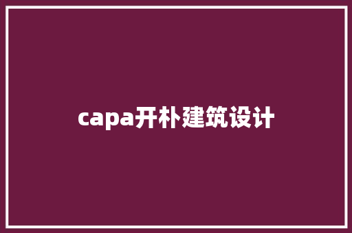 capa开朴建筑设计 施工工艺