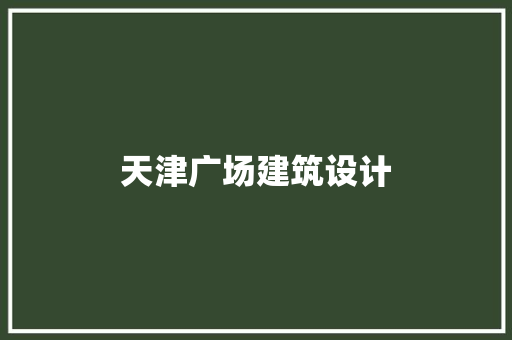 天津广场建筑设计 知识问答