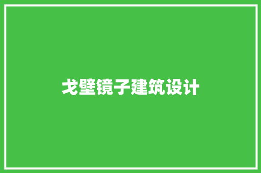 戈壁镜子建筑设计 施工管理