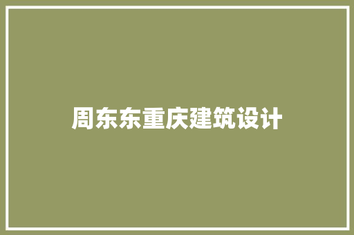周东东重庆建筑设计 工艺流程