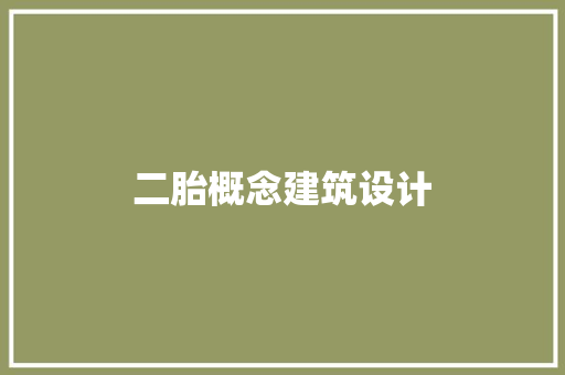 二胎概念建筑设计 建筑设计